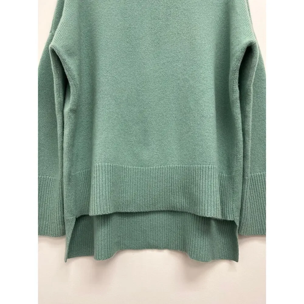 Theory Karenia 100% Cashmere Oversized Step Hem Soft Cozy Crew Neck Sweater Med